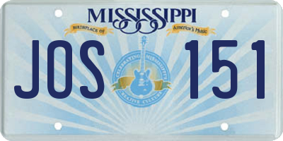 MS license plate JOS151