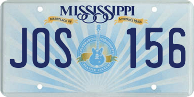 MS license plate JOS156