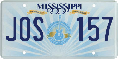 MS license plate JOS157