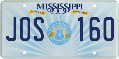 MS license plate JOS160