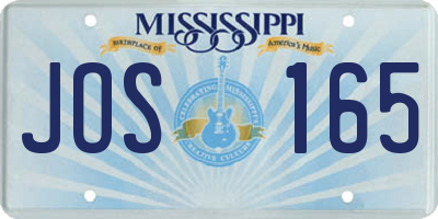 MS license plate JOS165