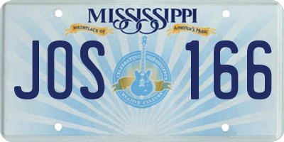 MS license plate JOS166