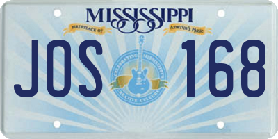 MS license plate JOS168