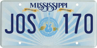 MS license plate JOS170