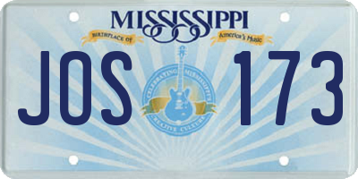 MS license plate JOS173