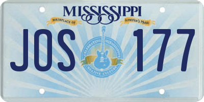 MS license plate JOS177