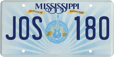 MS license plate JOS180