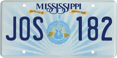 MS license plate JOS182