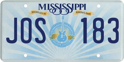 MS license plate JOS183