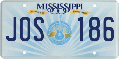 MS license plate JOS186