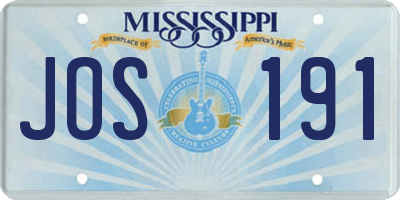 MS license plate JOS191