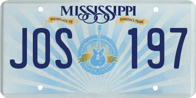 MS license plate JOS197