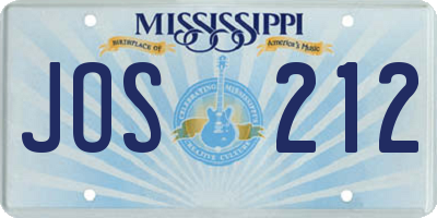 MS license plate JOS212