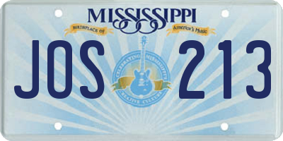 MS license plate JOS213