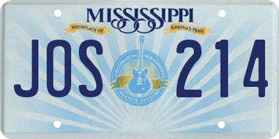 MS license plate JOS214