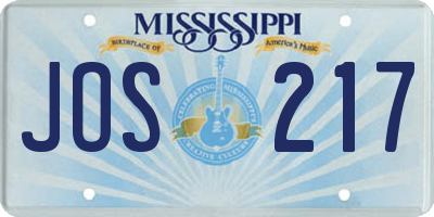 MS license plate JOS217