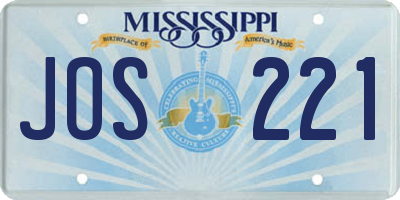 MS license plate JOS221