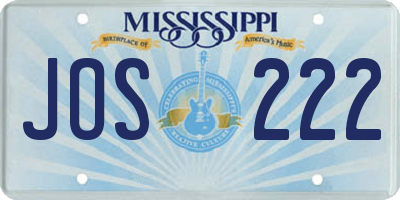 MS license plate JOS222