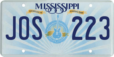 MS license plate JOS223