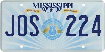 MS license plate JOS224