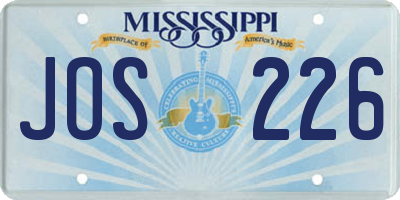 MS license plate JOS226
