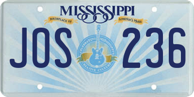 MS license plate JOS236