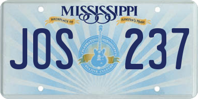 MS license plate JOS237