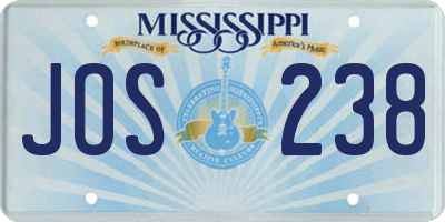 MS license plate JOS238