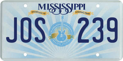 MS license plate JOS239
