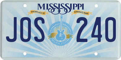 MS license plate JOS240