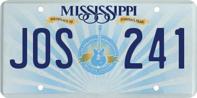 MS license plate JOS241