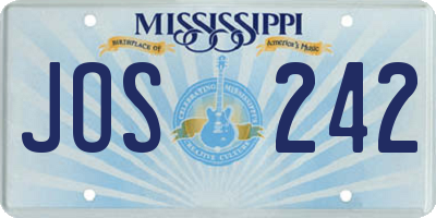 MS license plate JOS242