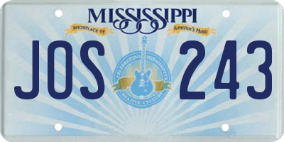 MS license plate JOS243