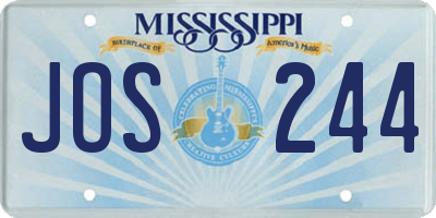 MS license plate JOS244