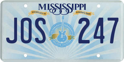 MS license plate JOS247