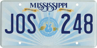 MS license plate JOS248