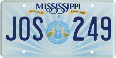 MS license plate JOS249