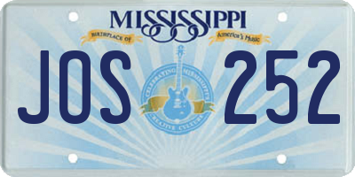 MS license plate JOS252