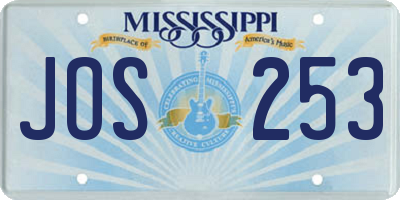MS license plate JOS253