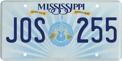 MS license plate JOS255