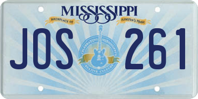MS license plate JOS261