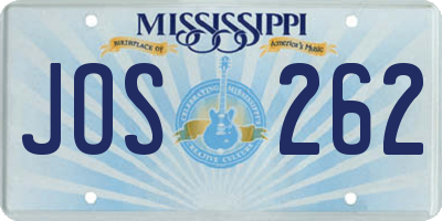 MS license plate JOS262