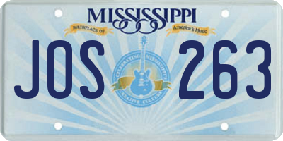 MS license plate JOS263