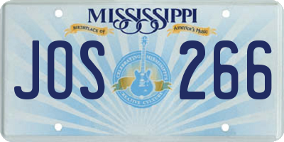 MS license plate JOS266