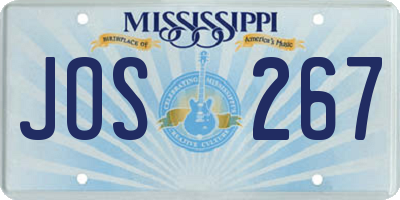 MS license plate JOS267