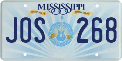 MS license plate JOS268