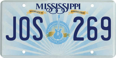 MS license plate JOS269