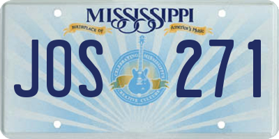 MS license plate JOS271