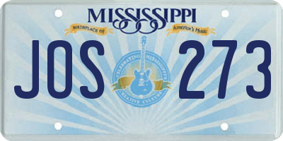 MS license plate JOS273