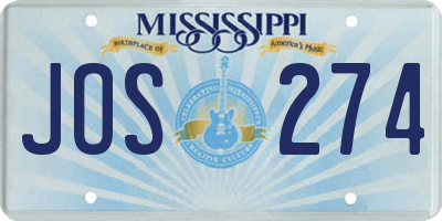 MS license plate JOS274